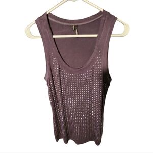 Maurice's women's tank top w/studs. Distressed hem. Sz M. Color- Grayish purple